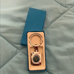 SOLCA Silver Key Holder with Blue Accent